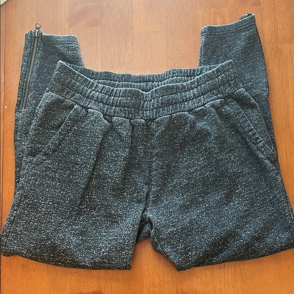 PACT Gray Heathered Organic Cotton Ankle Zip Joggers Sweatpants M - Picture 2 of 8